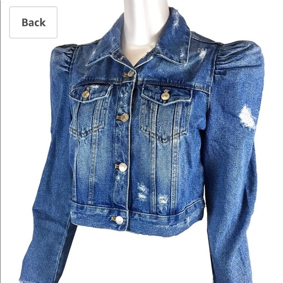 zara puff denim jacket